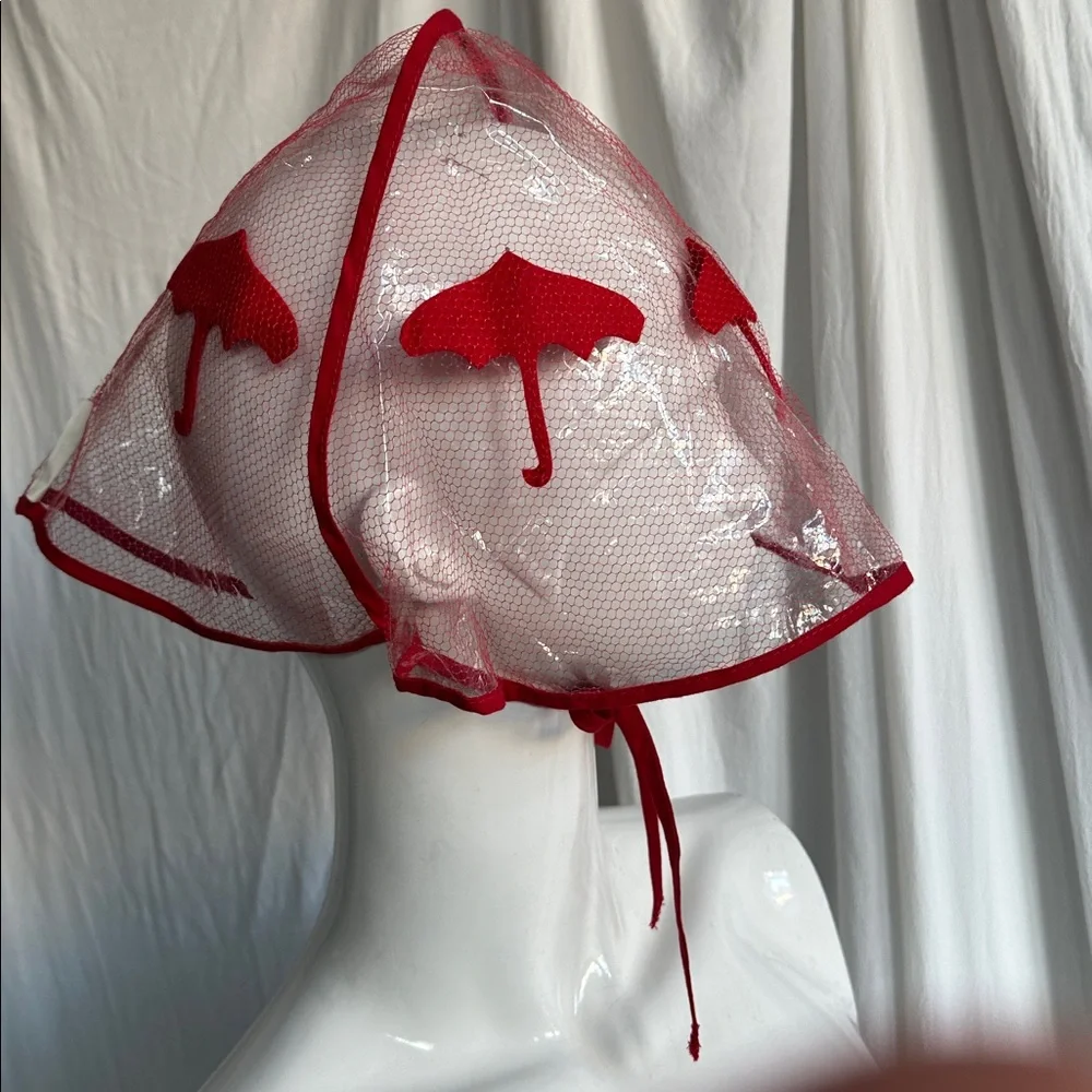 This is Rare Rain Hat Hair and makeup shield 1960 era like new Adorable Mesh in - Picture 4 of 9